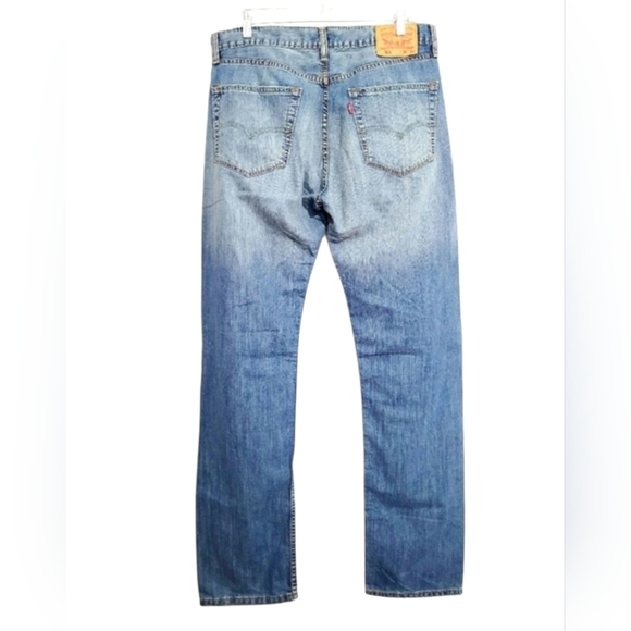 Levi's 505 Regular Fit Men's Jeans W34 L34 Light Wash Straight Leg 100% Cotton - Picture 6 of 7